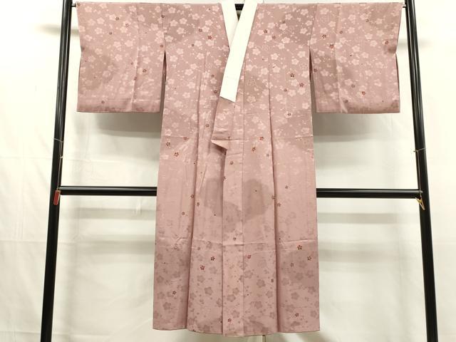平和屋着物■長襦袢　無双仕立て　舞桜文　金彩　正絹　逸品　DABJ4355cd