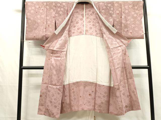 平和屋着物■長襦袢　無双仕立て　舞桜文　金彩　正絹　逸品　DABJ4355cd