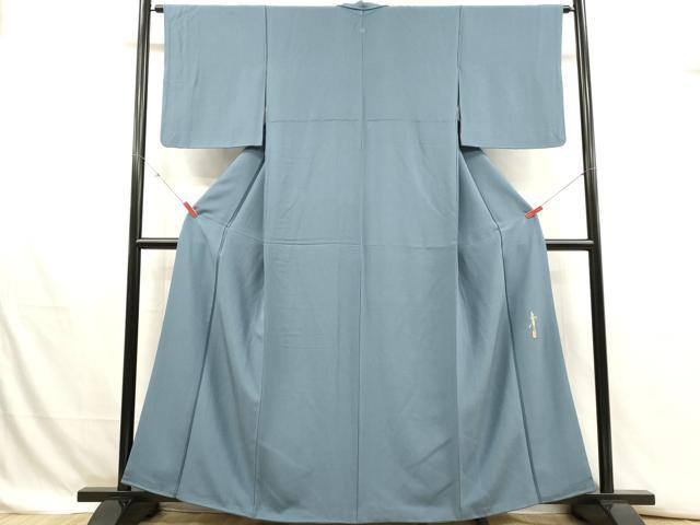 平和屋着物■本草木染作家　瑞寶　色無地　勿忘草色　正絹　逸品　DABJ4356cd