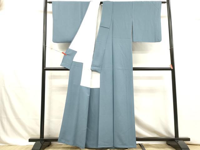 平和屋着物■本草木染作家　瑞寶　色無地　勿忘草色　正絹　逸品　DABJ4356cd