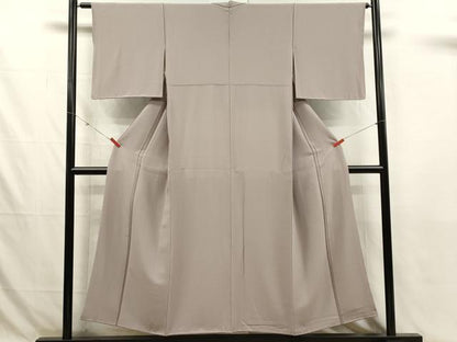 平和屋着物■上質な色無地　灰桜色　正絹　逸品　DABJ4359cd