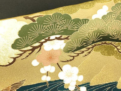 平和屋着物■豪華黒留袖　孔雀花松文　金彩　正絹　逸品　DABJ4360cd
