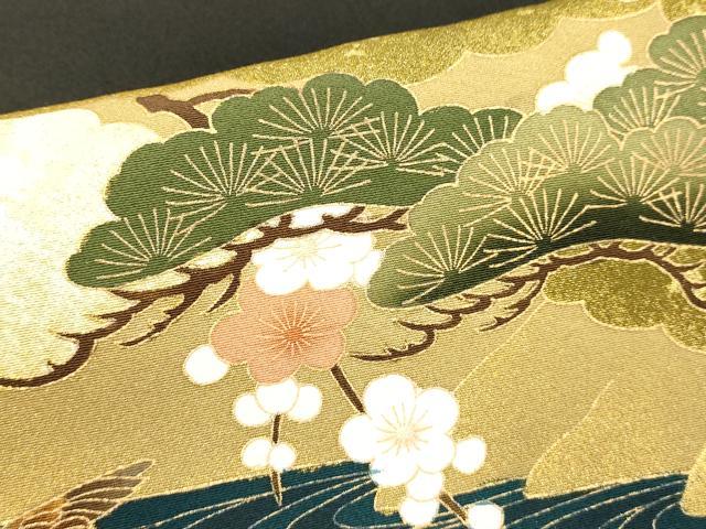 平和屋着物■豪華黒留袖　孔雀花松文　金彩　正絹　逸品　DABJ4360cd