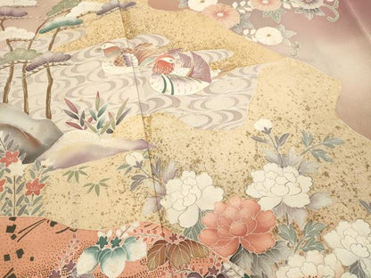 平和屋着物■豪華色留袖　作家物　花鳥文　暈し染め　金彩　正絹　逸品　DABJ4363cd
