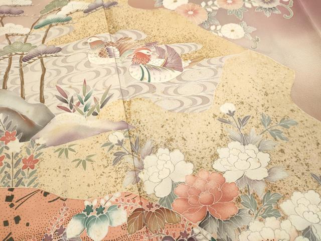 平和屋着物■豪華色留袖　作家物　花鳥文　暈し染め　金彩　正絹　逸品　DABJ4363cd
