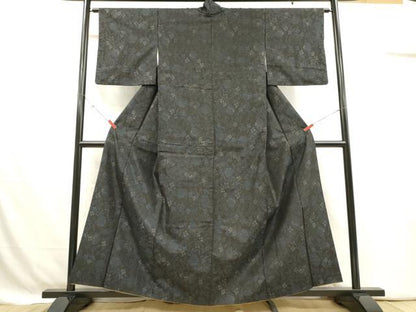 平和屋着物■本場大島紬　雪輪花文　正絹　逸品　DABJ4365cd