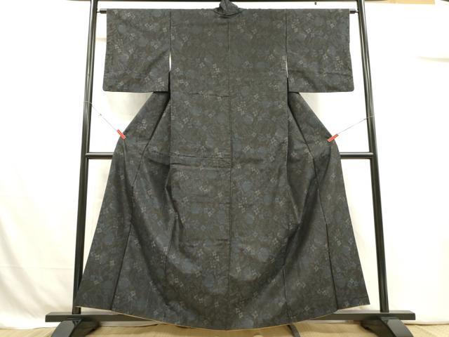平和屋着物■本場大島紬　雪輪花文　正絹　逸品　DABJ4365cd