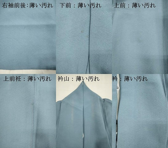 平和屋着物■上質な色無地　霞地紋　勿忘草色　正絹　逸品　DABJ4366cd