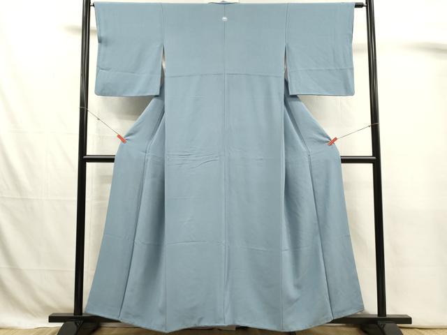 平和屋着物■上質な色無地　霞地紋　勿忘草色　正絹　逸品　DABJ4366cd