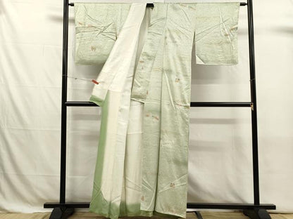 平和屋着物■上質な小紋　籬花文　暈し染め　金彩　正絹　逸品　DABJ4368cd