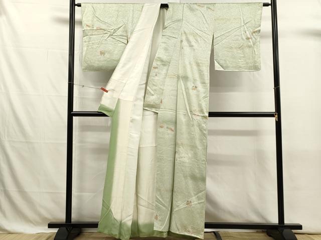 平和屋着物■上質な小紋　籬花文　暈し染め　金彩　正絹　逸品　DABJ4368cd