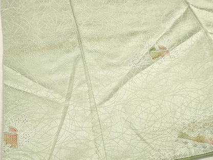 平和屋着物■上質な小紋　籬花文　暈し染め　金彩　正絹　逸品　DABJ4368cd