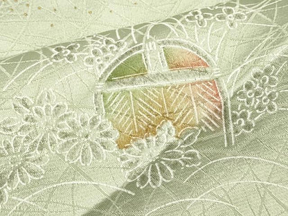平和屋着物■上質な小紋　籬花文　暈し染め　金彩　正絹　逸品　DABJ4368cd