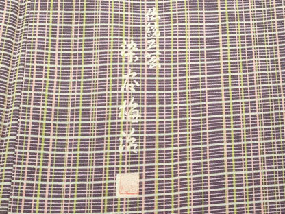 平和屋着物■伝統工芸士 染谷梅治　小紋　格子　正絹　逸品　DABJ4369cd