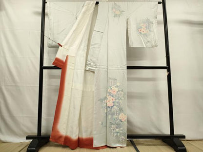 平和屋着物■訪問着　草花文　暈し染め　正絹　逸品　DABJ4371cd