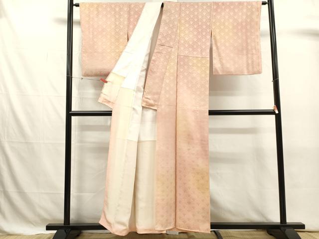 平和屋着物■上質な小紋　雪輪青海波地紋　暈し染め　正絹　逸品　DABJ4372cd