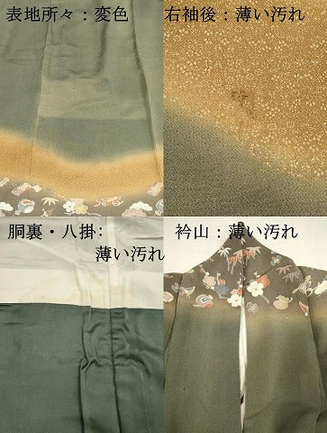 平和屋着物■訪問着　宝尽くし　暈し染め　金彩　鬼しぼ縮緬　正絹　逸品　DABJ4373cd