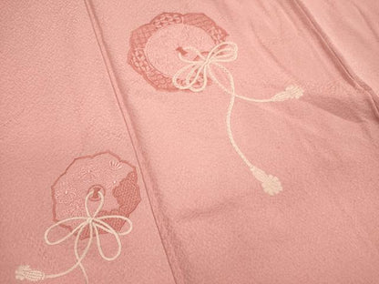 平和屋着物■色留訪問着　総刺繍　鏡裏花文　正絹　逸品　DABJ4376cd