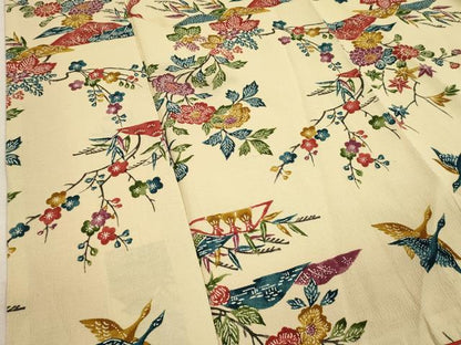 平和屋着物■上質な小紋　型染め　花鳥文　正絹　逸品　DABJ4377cd