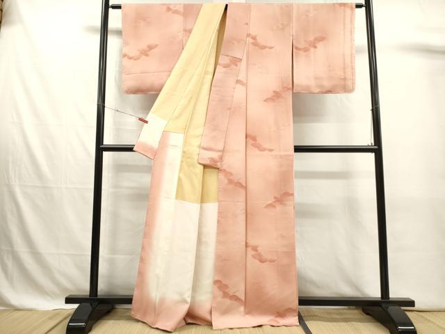 平和屋着物■上質な小紋　地紋起こし　荒波文　暈し染め　正絹　逸品　未使用　DABJ4378cd