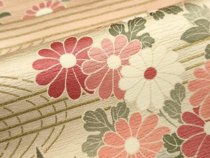 平和屋着物■上質な小紋　風景籬花文　枝梅　暈し染め　金彩　ロング丈　正絹　逸品　DABJ4384cd