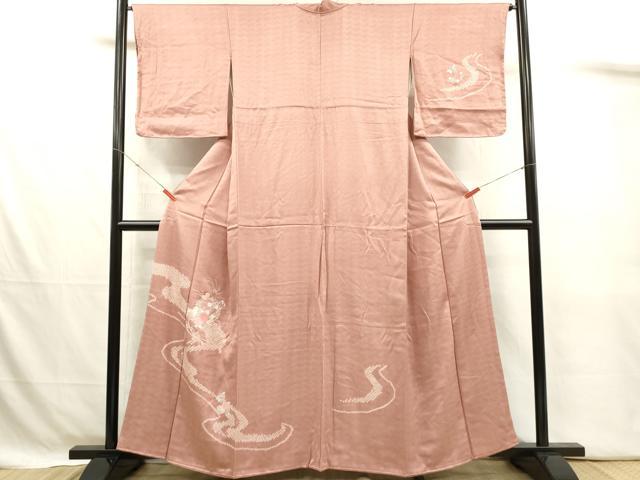 平和屋着物■訪問着　絞り　刺繍　流水花丸文　正絹　逸品　DABJ4386cd