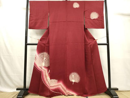 平和屋着物■訪問着　孔雀文　暈し染め　正絹　逸品　DABJ4387cd