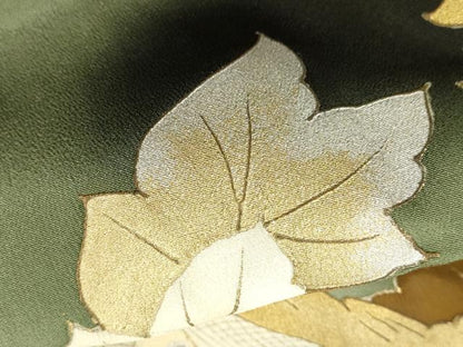 平和屋着物■豪華黒留袖　孔雀文　暈し染め　金銀彩　正絹　逸品　DABJ4388cd