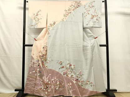 平和屋着物■訪問着　駒刺繍　几帳花文　宝尽くし　金銀彩　小田急百貨店扱い　正絹　逸品　DABJ4389cd