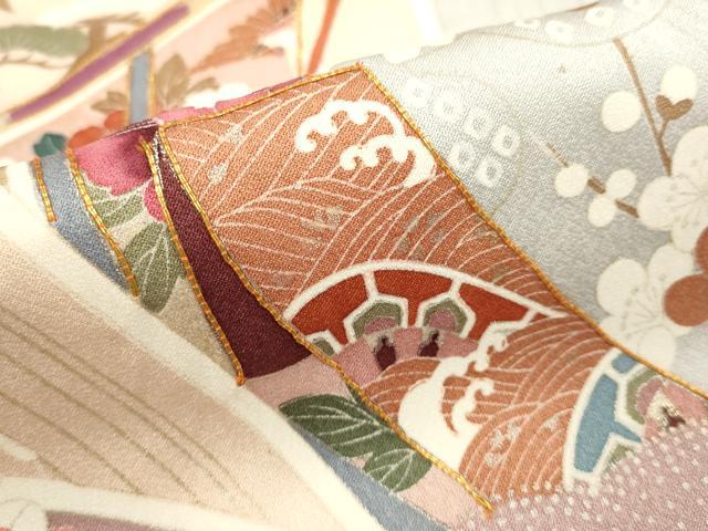 平和屋着物■訪問着　駒刺繍　几帳花文　宝尽くし　金銀彩　小田急百貨店扱い　正絹　逸品　DABJ4389cd
