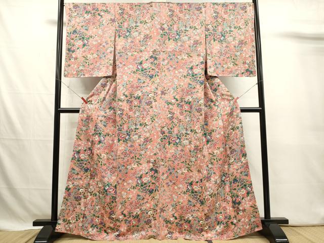 平和屋着物■上質な小紋　花鳥文　枝梅　正絹　逸品　未使用　DABJ4390cd