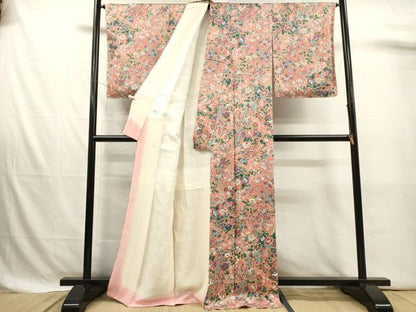 平和屋着物■上質な小紋　花鳥文　枝梅　正絹　逸品　未使用　DABJ4390cd
