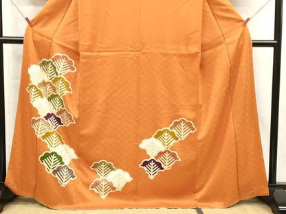 平和屋着物■訪問着　駒刺繍　松葉青海波　金彩　正絹　逸品　未使用　DABJ4398cd