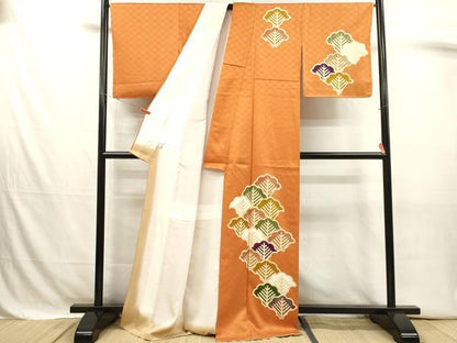 平和屋着物■訪問着　駒刺繍　松葉青海波　金彩　正絹　逸品　未使用　DABJ4398cd