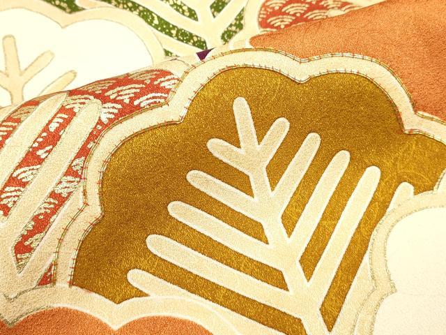 平和屋着物■訪問着　駒刺繍　松葉青海波　金彩　正絹　逸品　未使用　DABJ4398cd