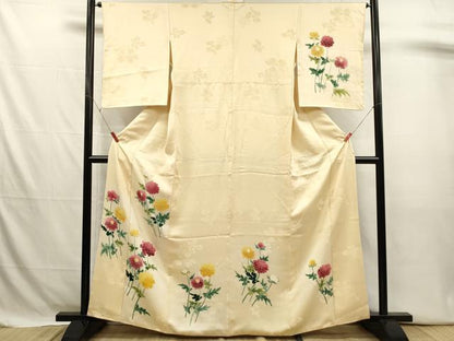 平和屋着物■訪問着　枝花文　正絹　逸品　DABJ4399cd