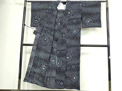 平和屋着物∴夏物　浴衣　有松鳴海絞り　流水花文　綿　逸品　DABJ4405cd