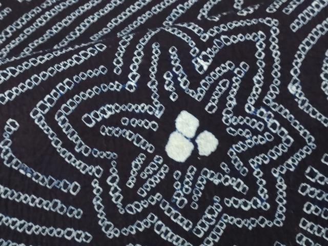 平和屋着物∴夏物　浴衣　有松鳴海絞り　流水花文　綿　逸品　DABJ4405cd