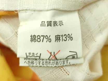 平和屋着物∴夏物　小紋・浴衣兼用　舞花文　綿麻　逸品　DABJ4415cd