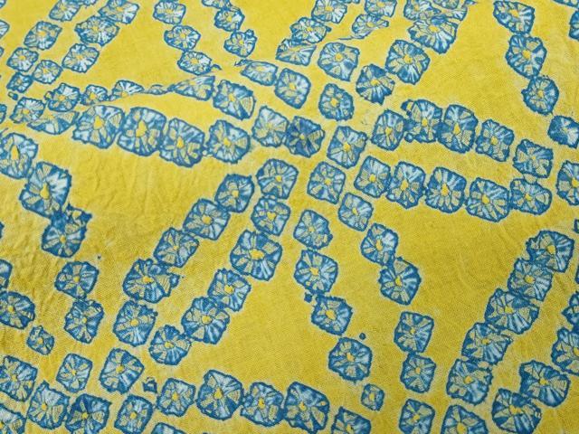平和屋着物∴夏物　浴衣　有松鳴海絞り　麻の葉文様　綿　逸品　DABJ4416cd