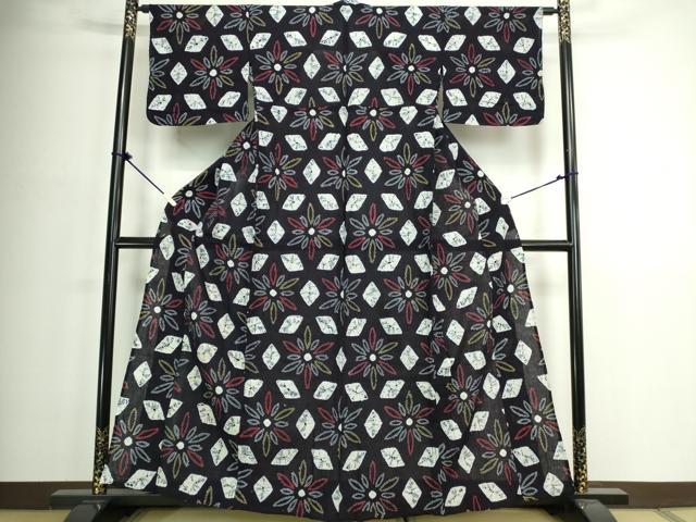 平和屋着物∴夏物　浴衣　有松鳴海絞り　舞花文　綿　逸品　DABJ4420cd