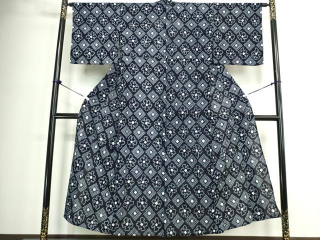 平和屋着物∴夏物　浴衣　有松鳴海絞り　菱花文　綿　逸品　DABJ4427cd