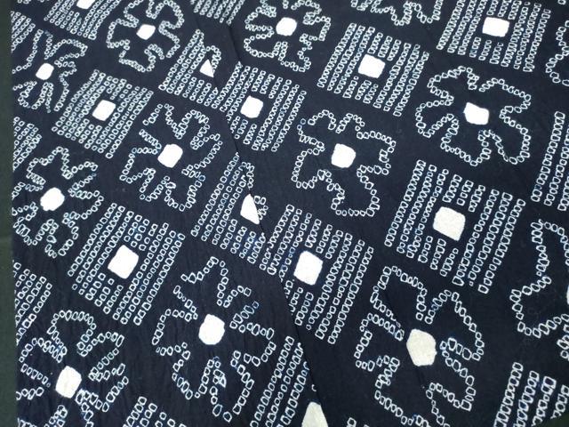 平和屋着物∴夏物　浴衣　有松鳴海絞り　菱花文　綿　逸品　DABJ4427cd