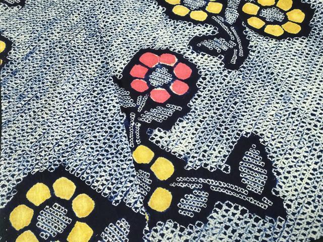 平和屋着物∴夏物　浴衣　有松鳴海絞り　舞花文　綿　逸品　DABJ4435cd