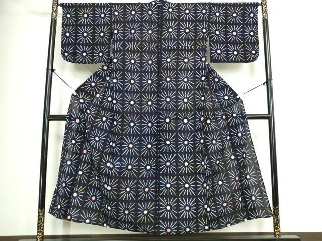 平和屋着物∴夏物　浴衣　有松鳴海絞り　舞花文　綿　逸品　DABJ4437cd
