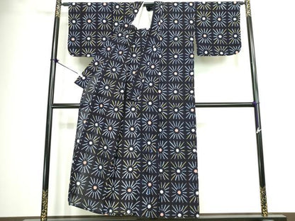 平和屋着物∴夏物　浴衣　有松鳴海絞り　舞花文　綿　逸品　DABJ4437cd