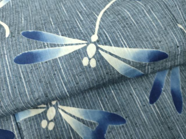 平和屋着物∴夏物　浴衣　注染　トンボ　綿　逸品　DABJ4440cd