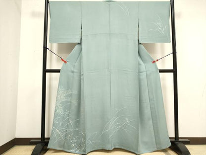平和屋着物▽訪問着　単衣　草花文　正絹　逸品　DABJ4446cd