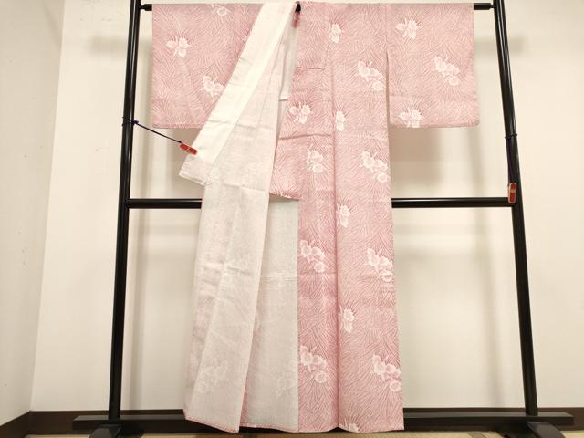 平和屋着物＊夏物　小紋　紗　草花文　蘭　DABJ4455cd