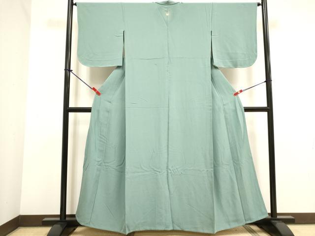 平和屋着物▽上質な色無地　単衣　浅縹色　正絹　逸品　DABJ4458cd